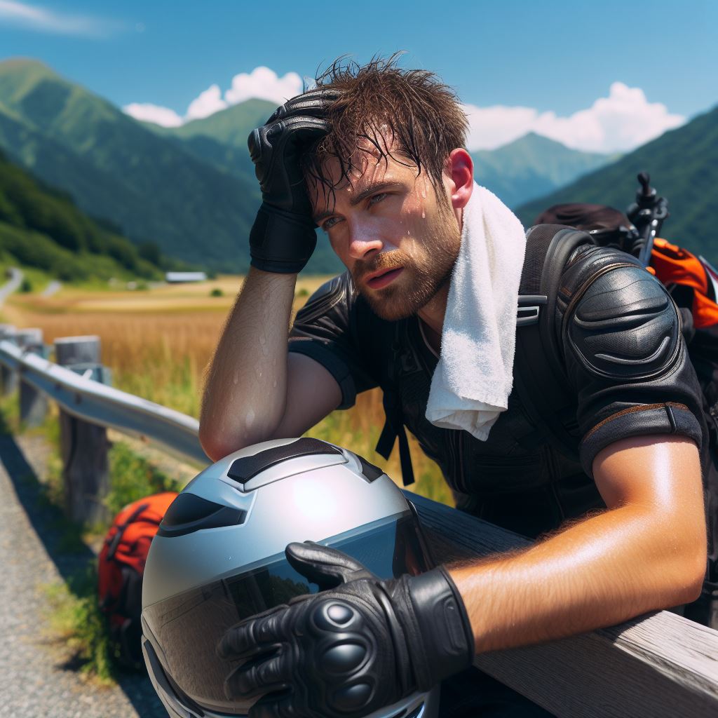 【水冷服】二輪車の猛暑対策ヘルメットエアコンG2maskと人間エアコン
