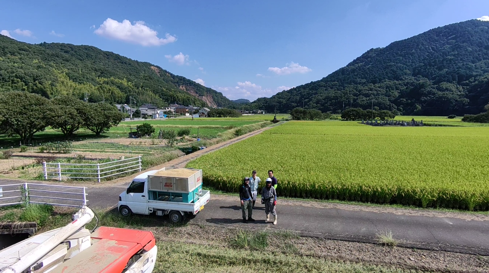 【夏日のツーリング】愛知県犬山市の大規模農家さん稲刈り見学とヘルメットエアコンの実力を聞いた